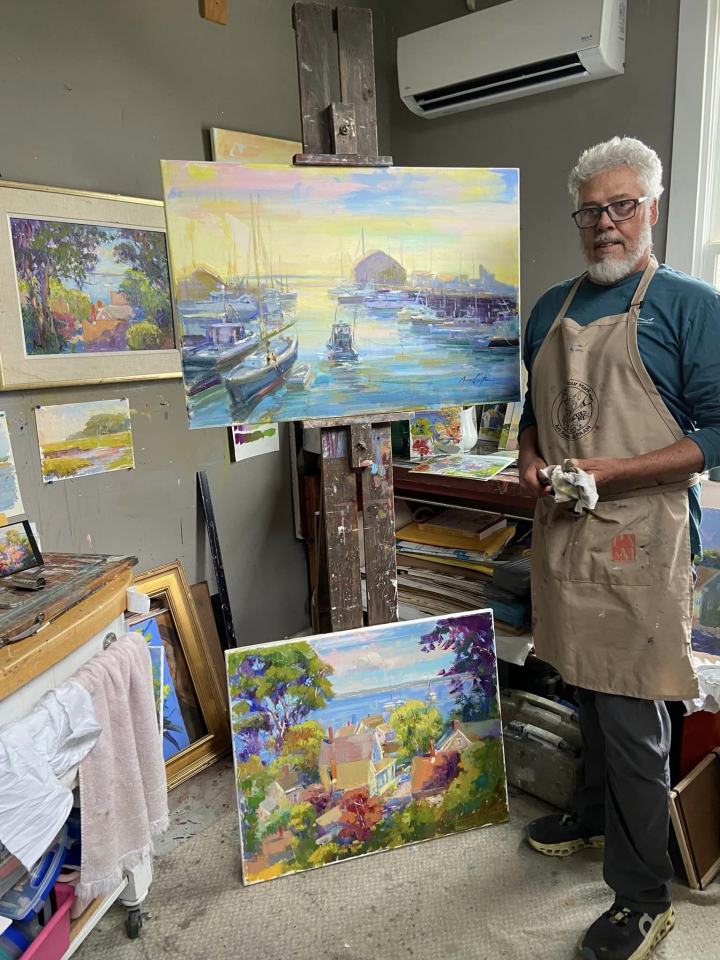 John at work getting ready for Egeli gallery July show