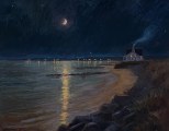 Arthur Egeli - Winter Moon over Provincetown thumb