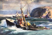 John Whorf Two Trawlers